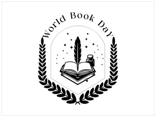 Hand drawn world book day background,Free vector hand drawn world book day background,books in realistic style,World book day vector image,Gradient world book day illustration with reading book.
