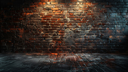 A brick wall with a dark, burnt look to it