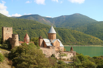 Impressive Ananuri Medieval Castle Complex, an Iconic Landmark on the Aragvi Riverbank, Georgia