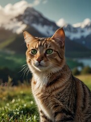 Obraz premium cat in the grass