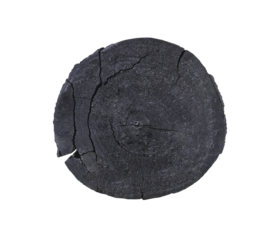 charcoal wood on white background