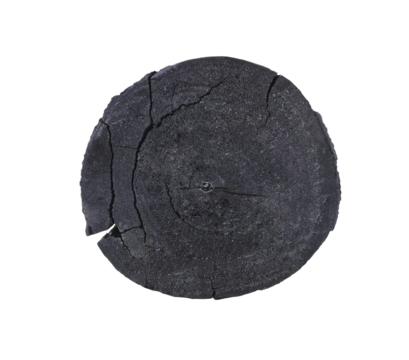 charcoal wood on white background