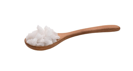 salt in a spoon wooden on transparent png