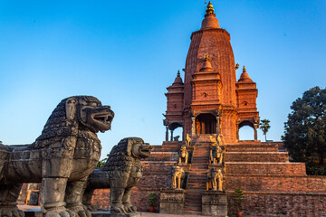 Shilu Mahadev Temple or Phasi Dega temple at Bhaktapur Durbar Square, Nepal. Silu Mahadev is...