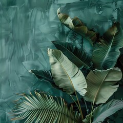 abstract green background summer trendy leaves tropical botanical and foliage texture natural decorative art