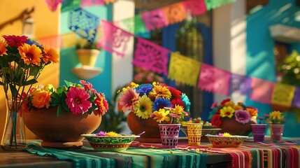 Fototapeta premium Hispanic-Inspired Decorations for a Vibrant Celebration