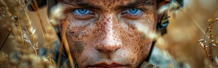 Close Up Portrait of a Person With Blue Eyes