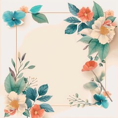 Obraz premium The mockup card for a birthday wedding features an abstract flowers theme