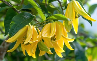 Obraz premium Vibrant Yellow Bell Flowers in Natural Light