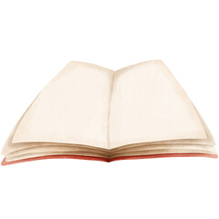 watercolor element of books in red and yellow