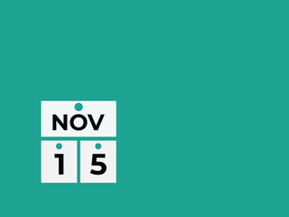 November  15 calendar reminder. 15 November  daily calendar icon template. Calendar 15 November  icon Design template. Vector illustration
