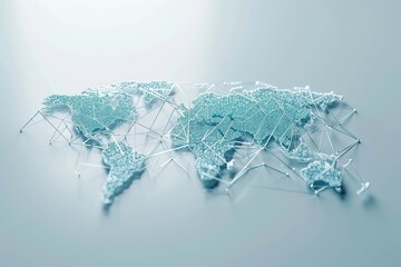 Digital world map, concept of global network and connectivity symbolizing making the right choice