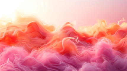 Abstract ethereal, multicolor shimmering swirls background in light red pastel colors.	