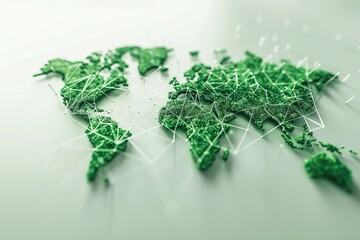 Digital world map, concept of global network and connectivity symbolizing making the right choice - obrazy, fototapety, plakaty