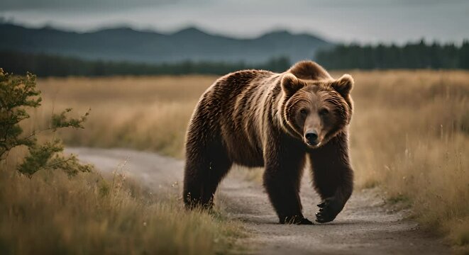 Brown bear in the mountain.