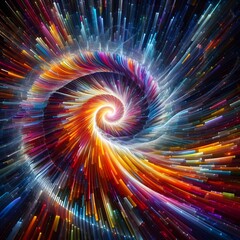 A colorful depiction of a spectrum spiral