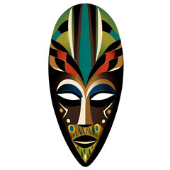 A collection of traditional African masks Transparent Background Images 