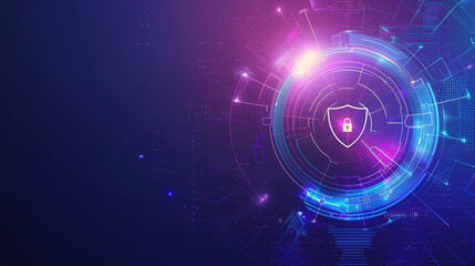 Fototapeta premium digital security and safety lock illustration, information protection in cyberspace concept, technology and internet privacy concept