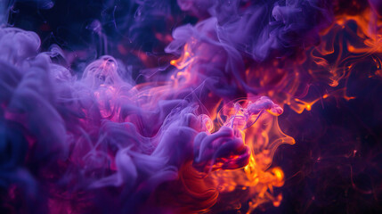 purple smoke entangled with orange electric