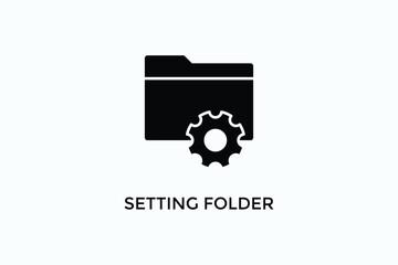 Setting Folder Vector Icon Or Logo Sign Symbol Illustration