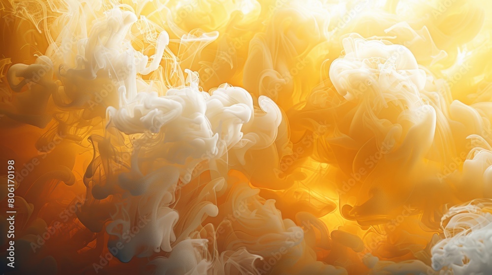 Aufkleber an abstract depiction of smoke in bright yellow and soft white, mimicking the appearance of sunlight