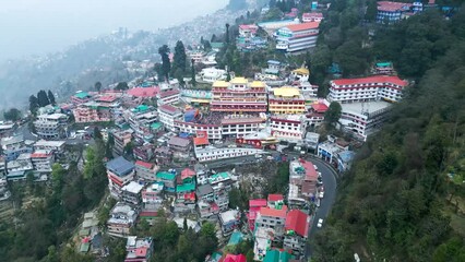 Sikkim mountains, Himalayan villages, tea fields, Darjeeling from the air