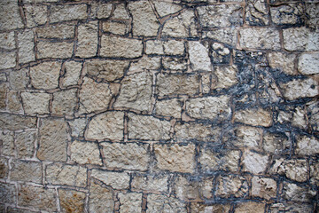 gray brown wall masonry, stone wall texture, old castle wall