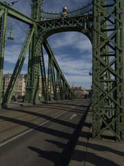 Historic steel bridge in the center of the old town.