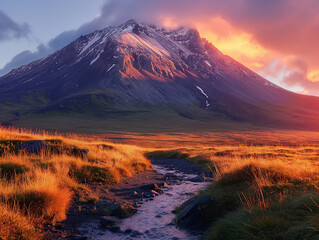 sunset in the mountains