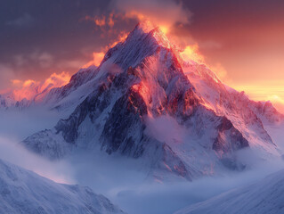 sunset in the mountains