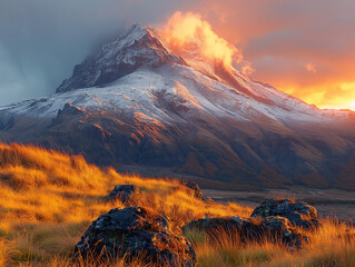 sunset in the mountains