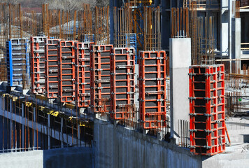 Construction site with formwork