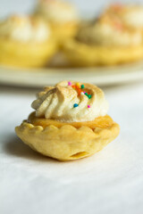 Group photo of homemade lemon meringues.