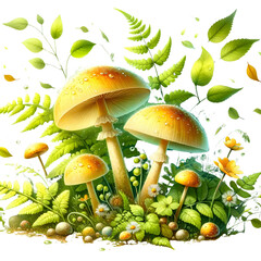 mushrooms in the forest