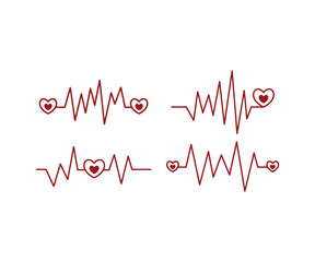 heart rate icon line vector design simple flat modern style collections template