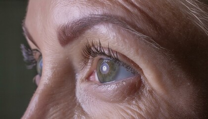 close up of a female eye