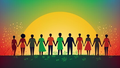 Symbols of Unity in Red, Yellow, Green, and Black