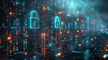 Obraz premium Protecting data privacy involves safeguarding sensitive information from unauthorized access