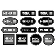 Set Of Variant Menu Button Design For Web Element