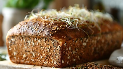 Baking Nutritious Seed and Sprout Bread Without Yeast in a Simple Kitchen. Concept Bread Baking, Nutritious Recipes, Seed and Sprout Bread, Yeast-Free, Simple Kitchen