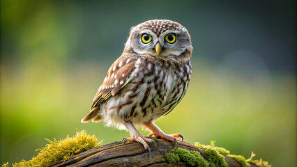 Little owl on nature background