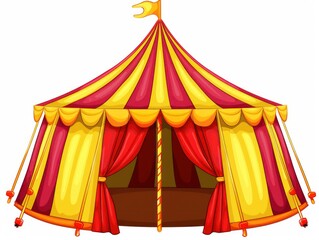 circus tent, cartoon draw in white background