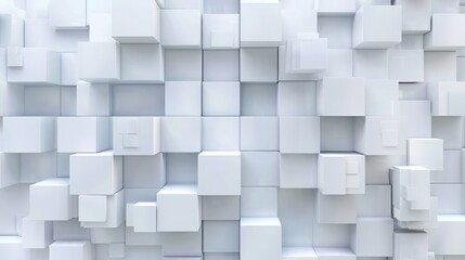White Gray Cubes Business Background, Abstract architecture Beautiful seamless cubic puzzle, Abstract podium, cube, stand composition for advertising goods, technology 3D render