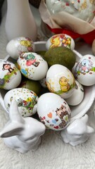 easter eggs in a basket