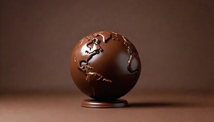 chocolate globe. chocolate day, world chocolate day. Generative AI