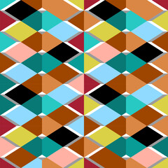 Colorful pattern with geometric shapes, random color, for decoration, background, curtain, fabric, tiles, backdrop, wallpaper.