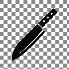 a black and white image of a knife on a checkered background.