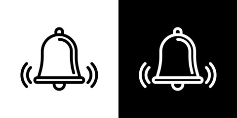 Ringing Bell Icon Set. Alarm Sound Vector Symbol.