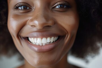 beaming smile with pearly white teeth, healthy glowing skin
