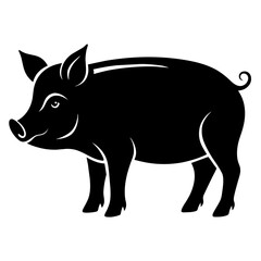 Fototapeta premium silhouette of a wild boar illustration